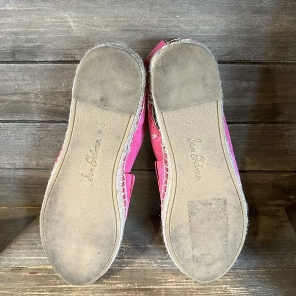 Womens Sam Edelman Khloe Pink Suede Slip On Espadrilles‎ Shoes Size 6.5 M GUC